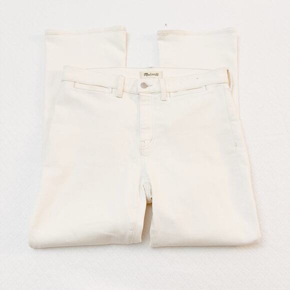 Madewell Mid-Rise Kick Out Jeans Denim Cream Color Size 29 - Picture 5 of 8